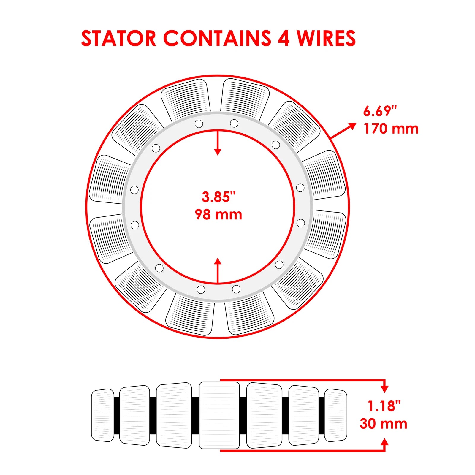 Stator for Mercury Outboard 75Hp 2-Stroke (1994–2006)