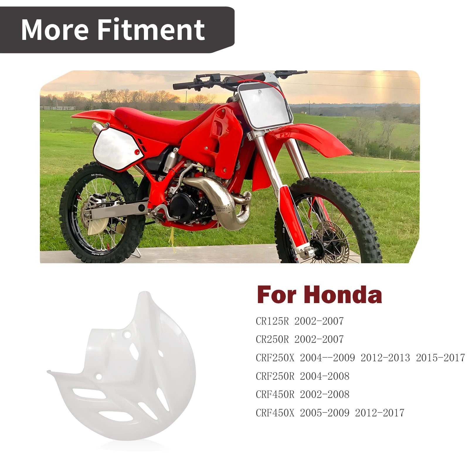 Front Brake Disc Guard Cover for Honda CR125R CR250R CRF250X CRF250R CRF450R (2000–2023)
