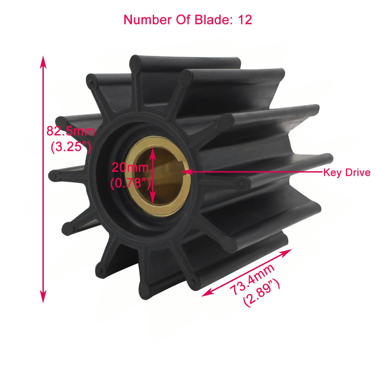 Marine Water Pump Impeller for Sherwood 17000K Caterpillar (7E-0321, 1W5664)
