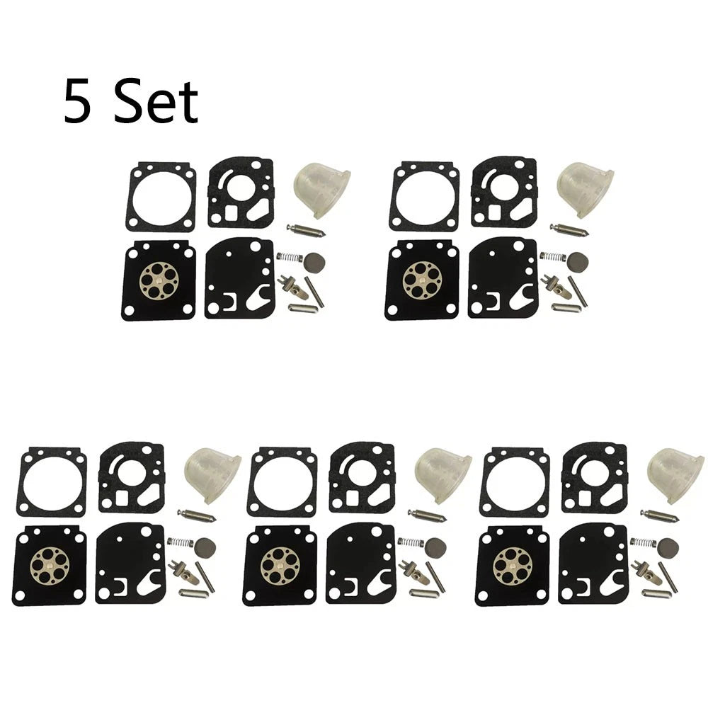 Set of 5 Carburetor Kits for Zama RB-115 C1U-W18 C1U-W18A C1U-W24
