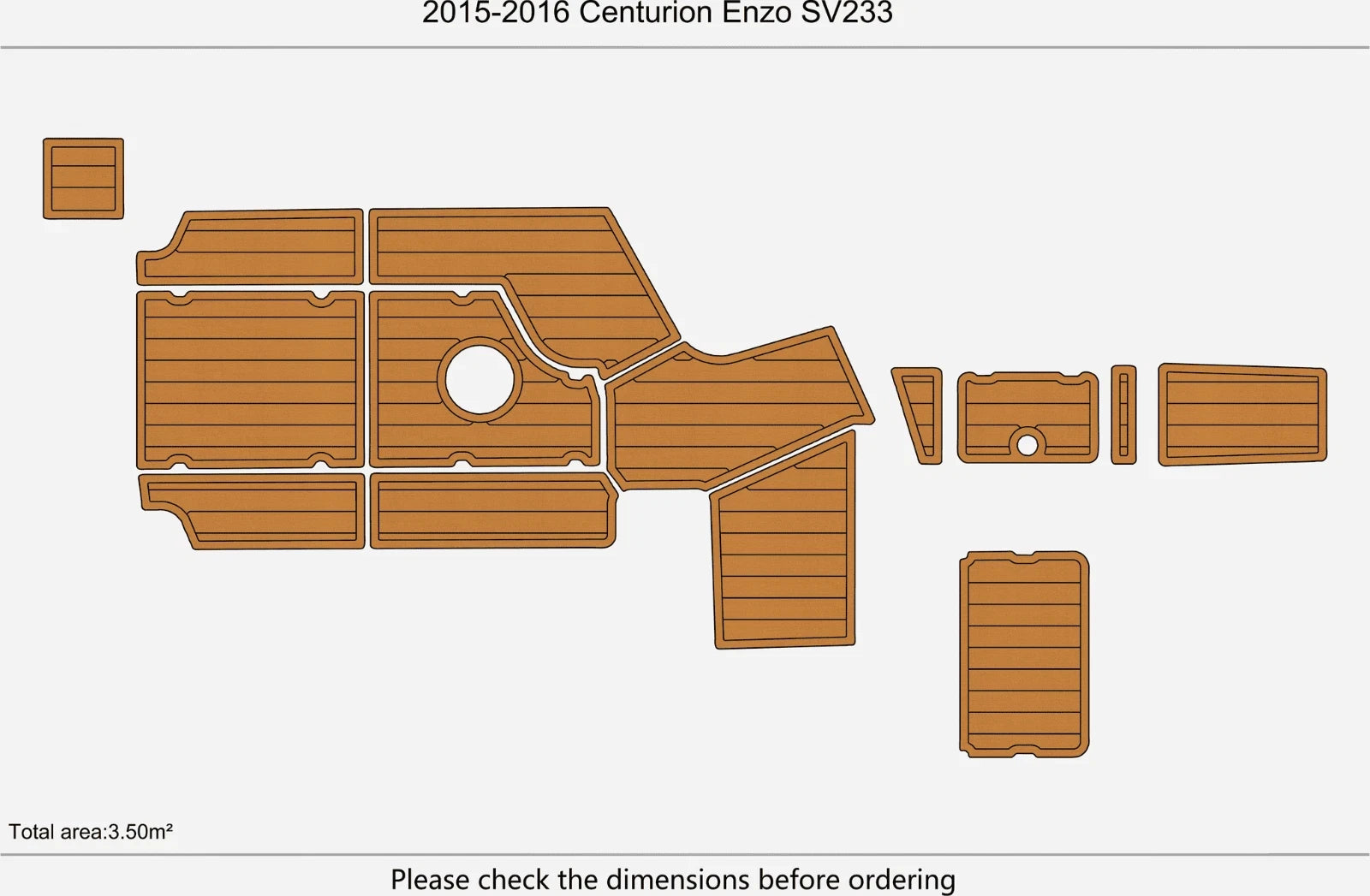 EVA Pad Teak Flooring Mat for Centurion Enzo SV233 (2015)