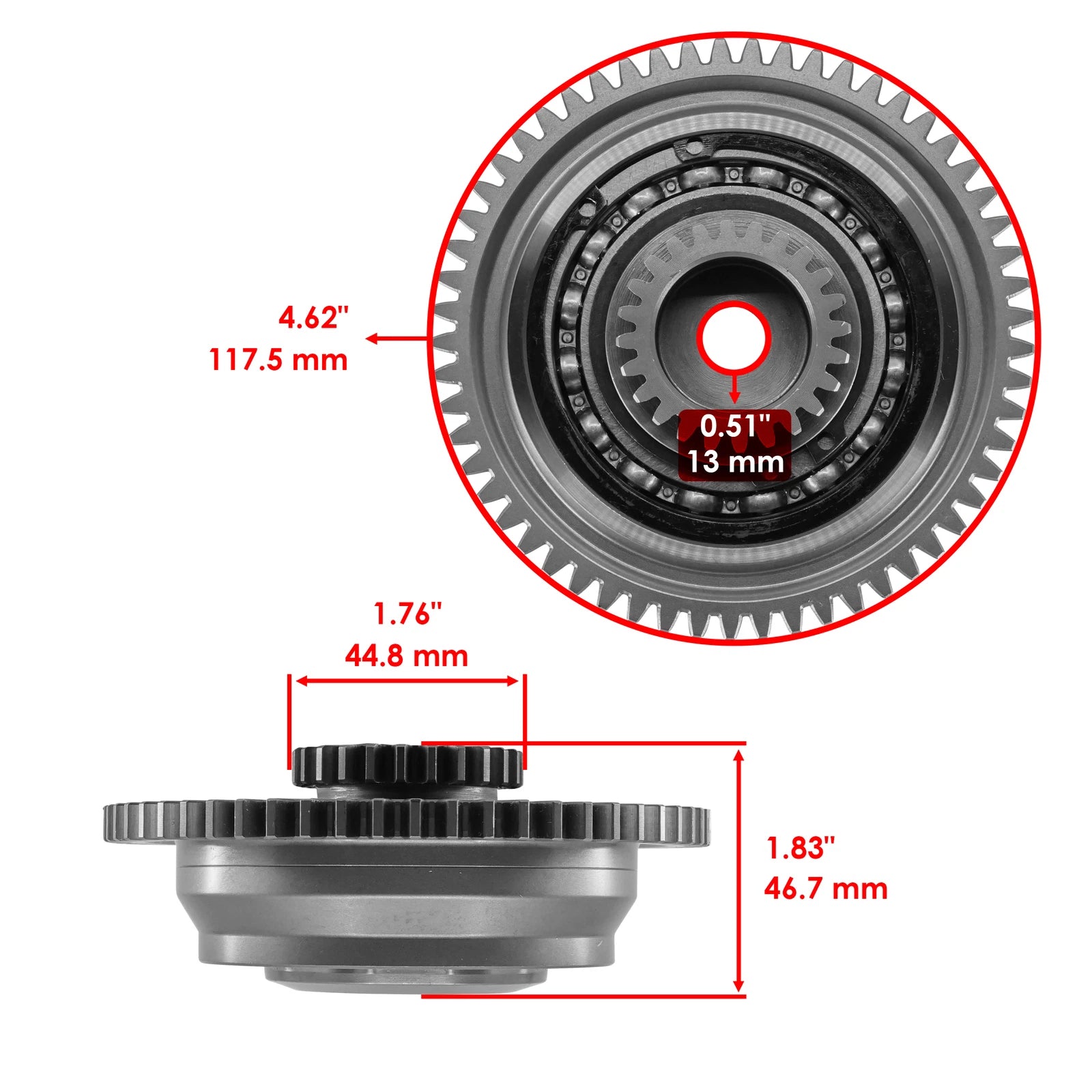 Supercharger Clutch Gear Assembly for Yamaha PWC (6ET-17800-00-00, 99999-04514-00)