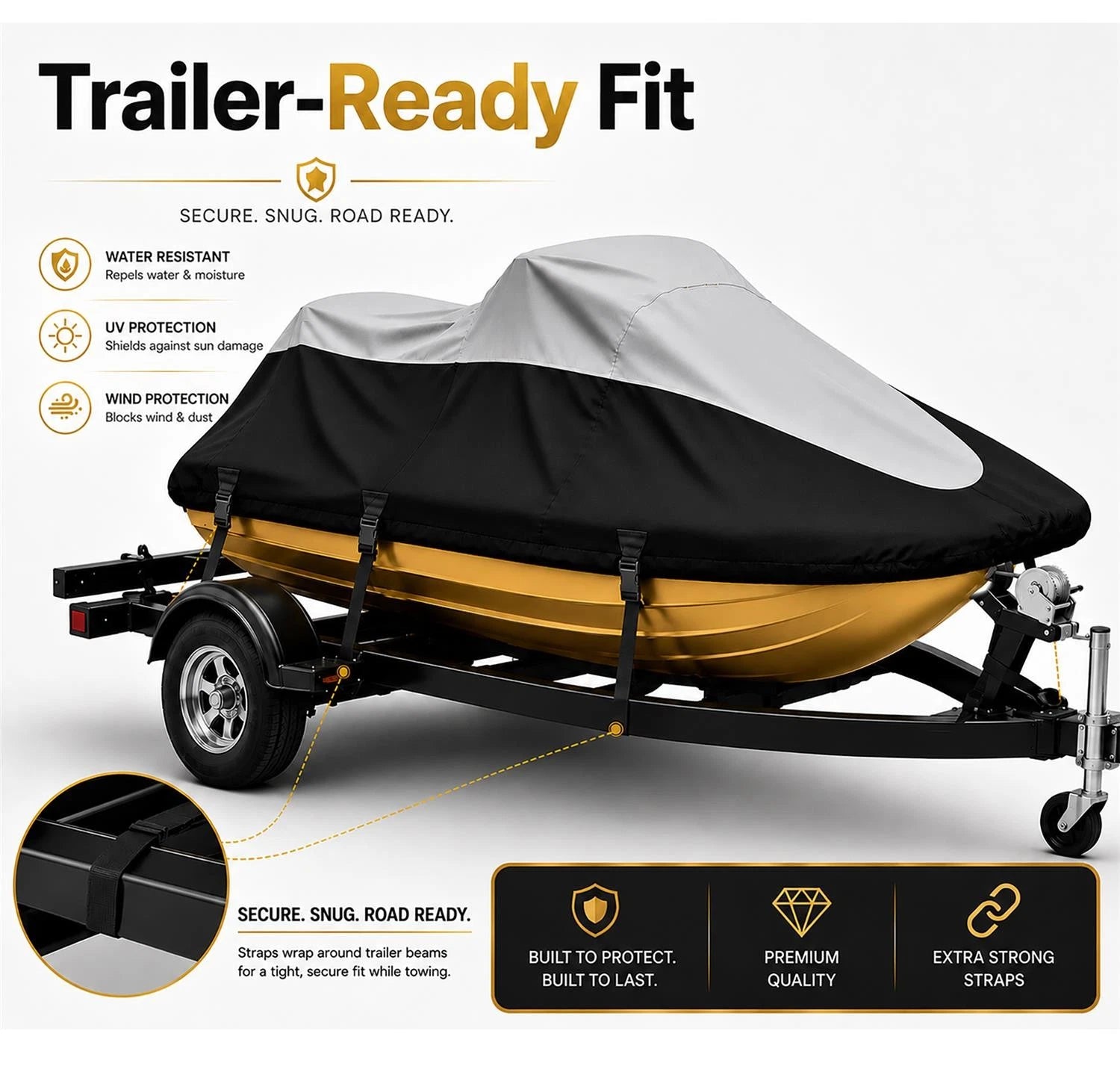 Jet Ski Cover for Seadoo GT (1990–1991) GTS (1992–2000) All Weather Heavy-Duty