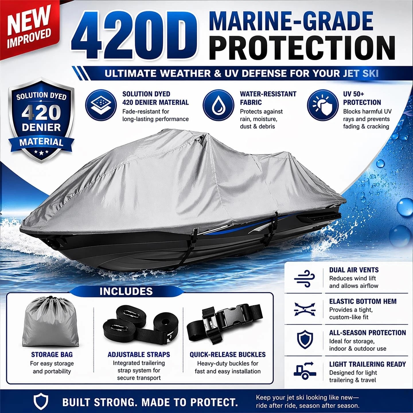 Jet Ski Cover for Sea Doo RXP-X 260 (2012–2013) Trailerable