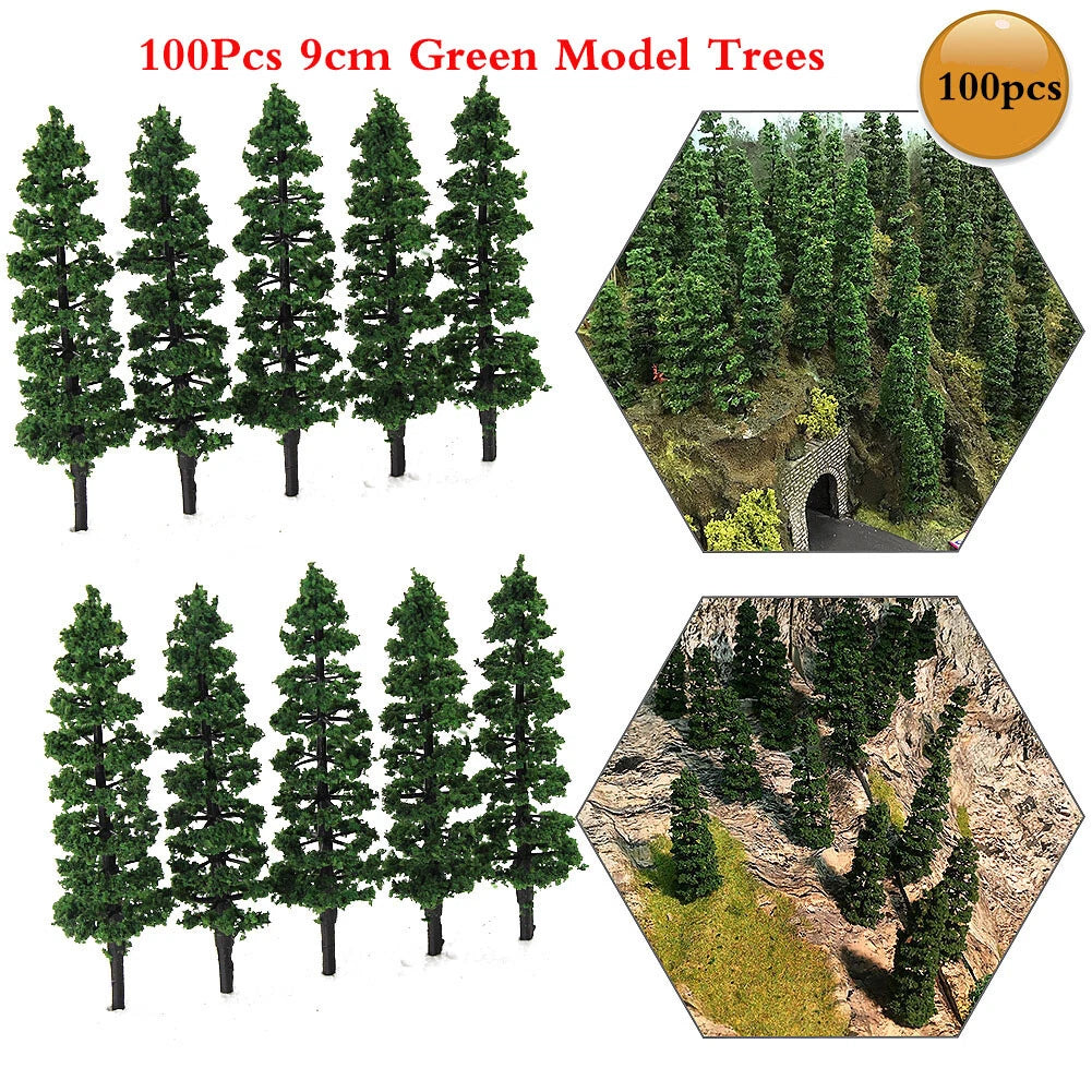 100pcs 3.54" Model Trees for Train Railroad Diorama Landscape