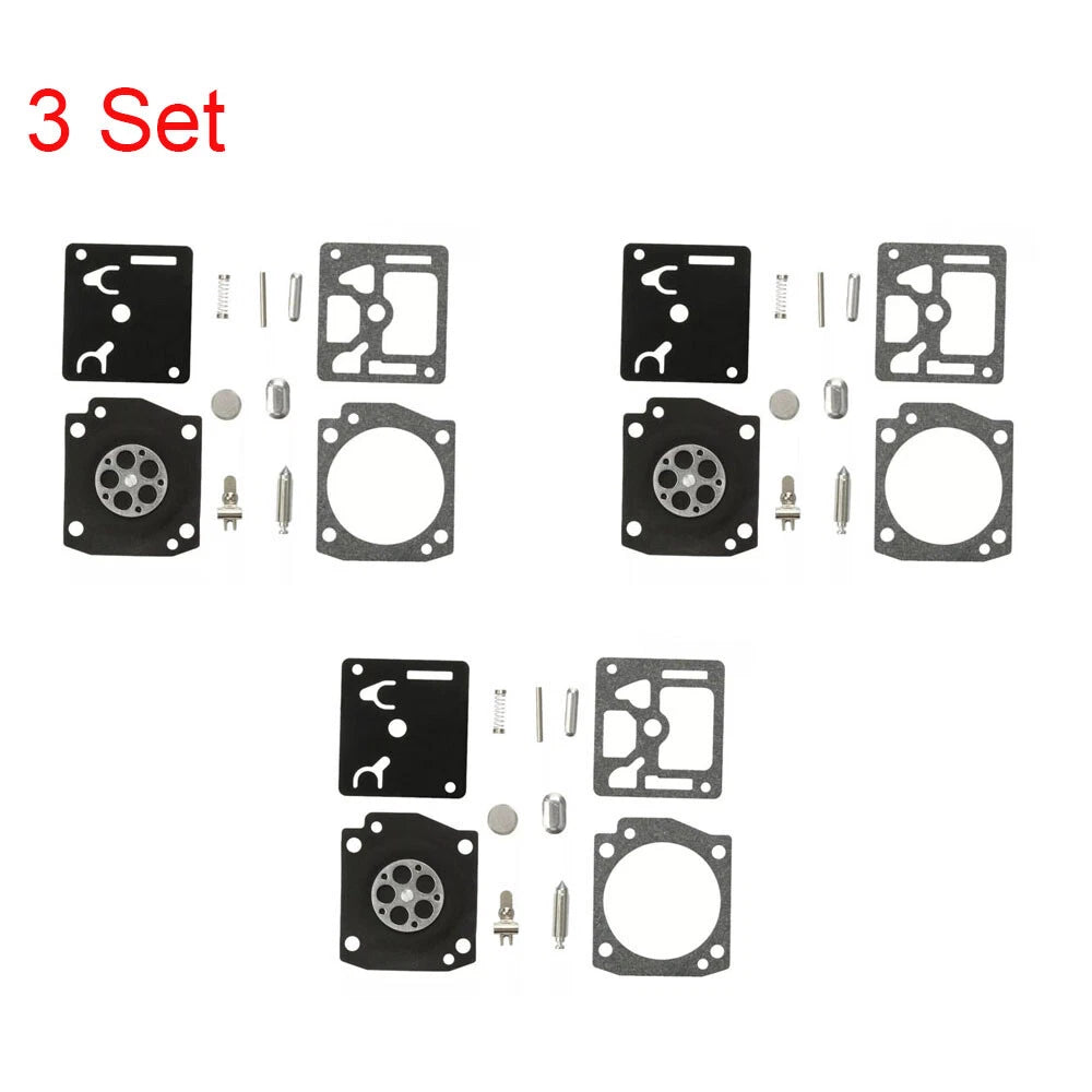 Set of 3 Carburetor Gasket Kit for Husqvarna 340 345 346 350 353 (RB-122 C3EL18)