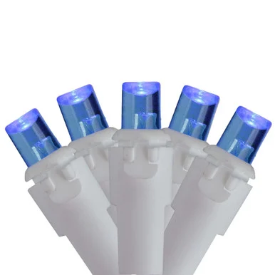 Set of 70 Blue LED Wide Angle Icicle Christmas Lights – 6ft White Wire