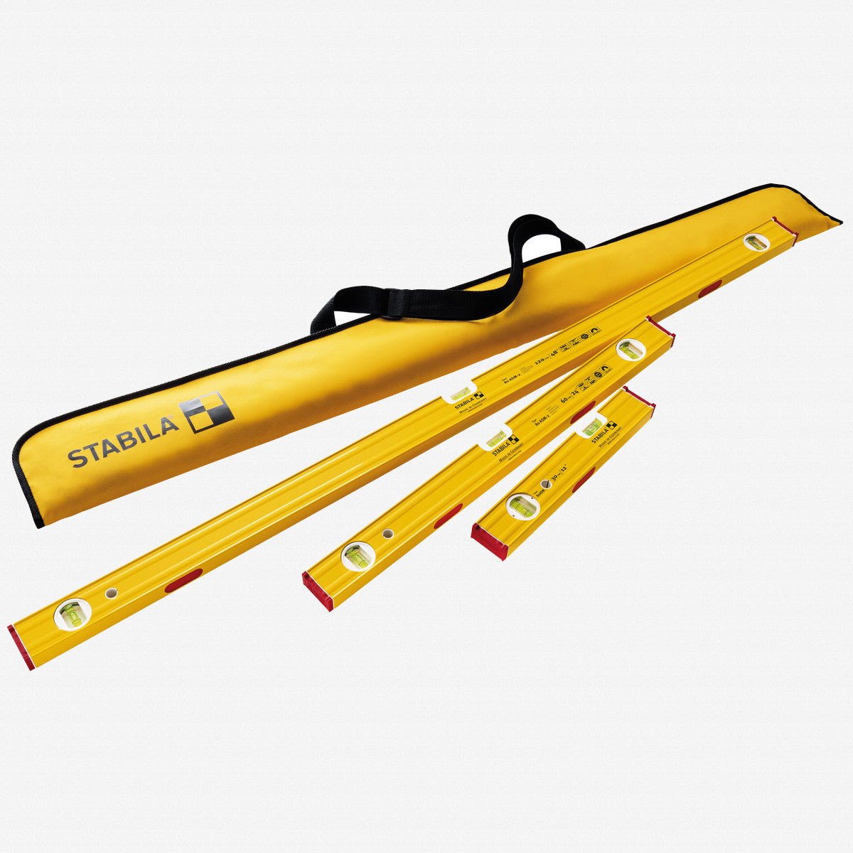 Stabila Magnetic Pro Set - 24", 48", 12" Model 80AS-M with Carrying Case