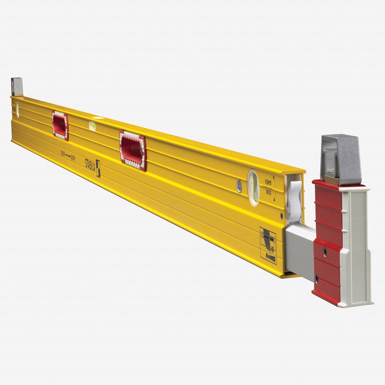 Stabila Type 106T Extendable Plate Level, 7' - 12' with Removable Stand-Offs