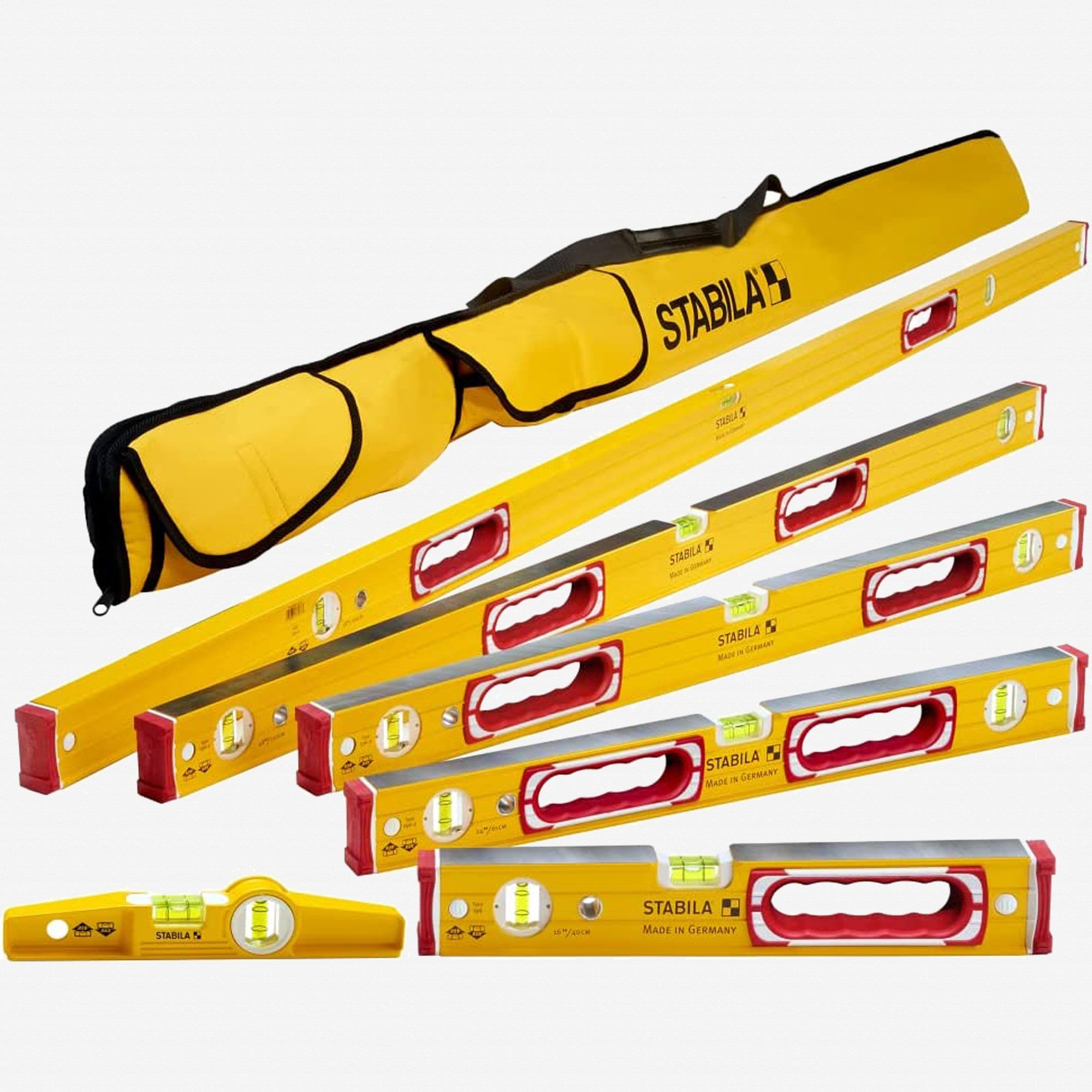 Stabila Type 196 Heavy Duty Level Set, 6 Levels with Case