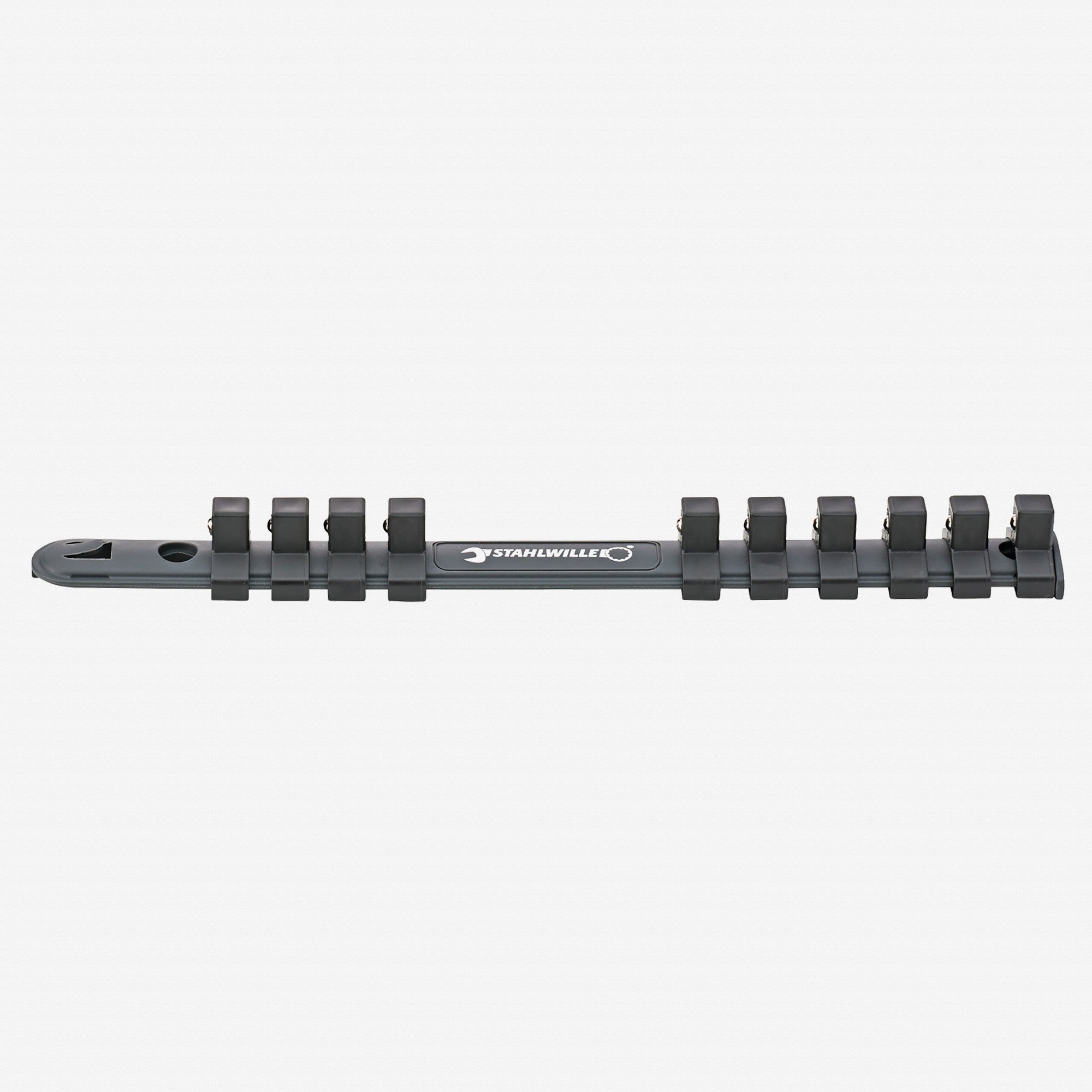 Stahlwille 12917/10 Plastic Socket Strip, 3/8" Square Drive, 10-piece, Empty