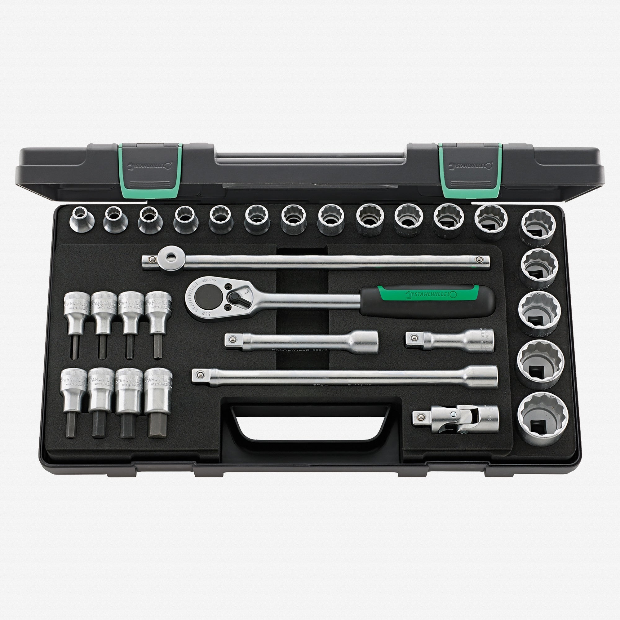 Stahlwille 50/54/25/6 Socket Set, 1/2" Drive, Metric, 8-32mm, 12-Point, 31 Pieces