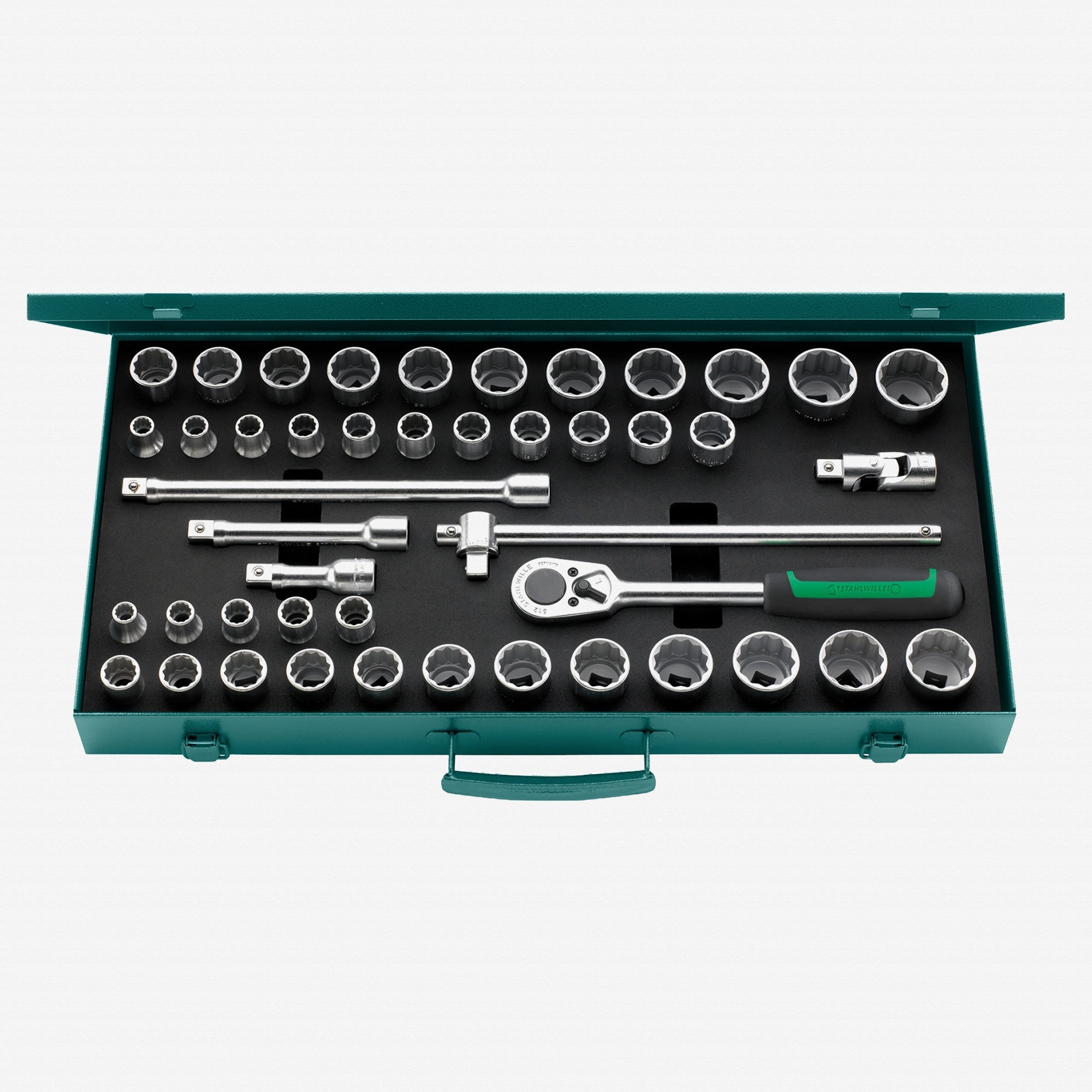 Stahlwille 50ma/39/6N Socket Set, 1/2" Drive, Metric and SAE, 12-Point, 45 Pieces