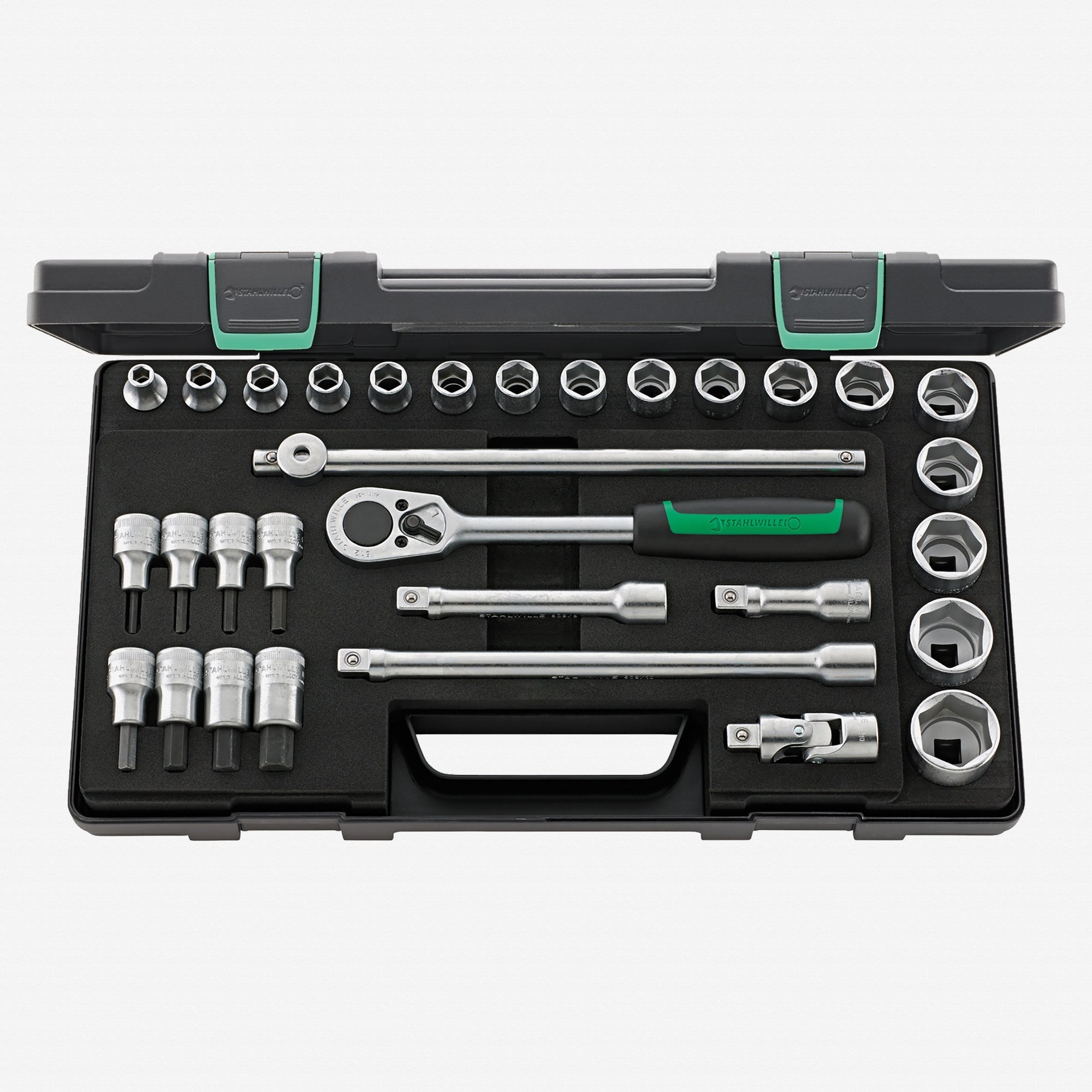 Stahlwille 52/54/25/6 Socket Set, 1/2" Drive, Metric, 8-32mm, 6-Point, 31 Pieces