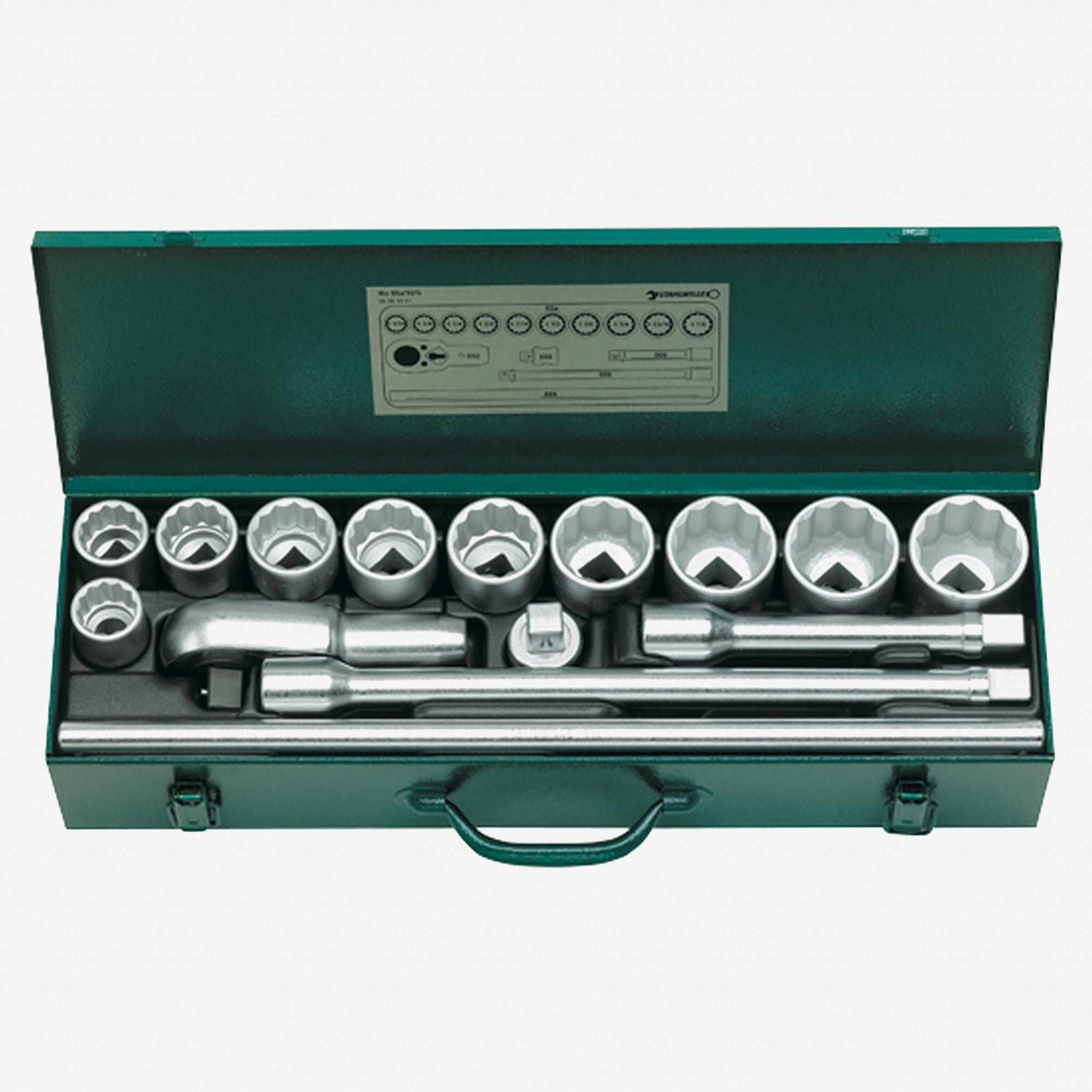 Stahlwille 55a/10/5 Socket Set, 3/4" Drive, SAE, 1 1/16 - 1 7/8, 12-Point, 15 Pieces
