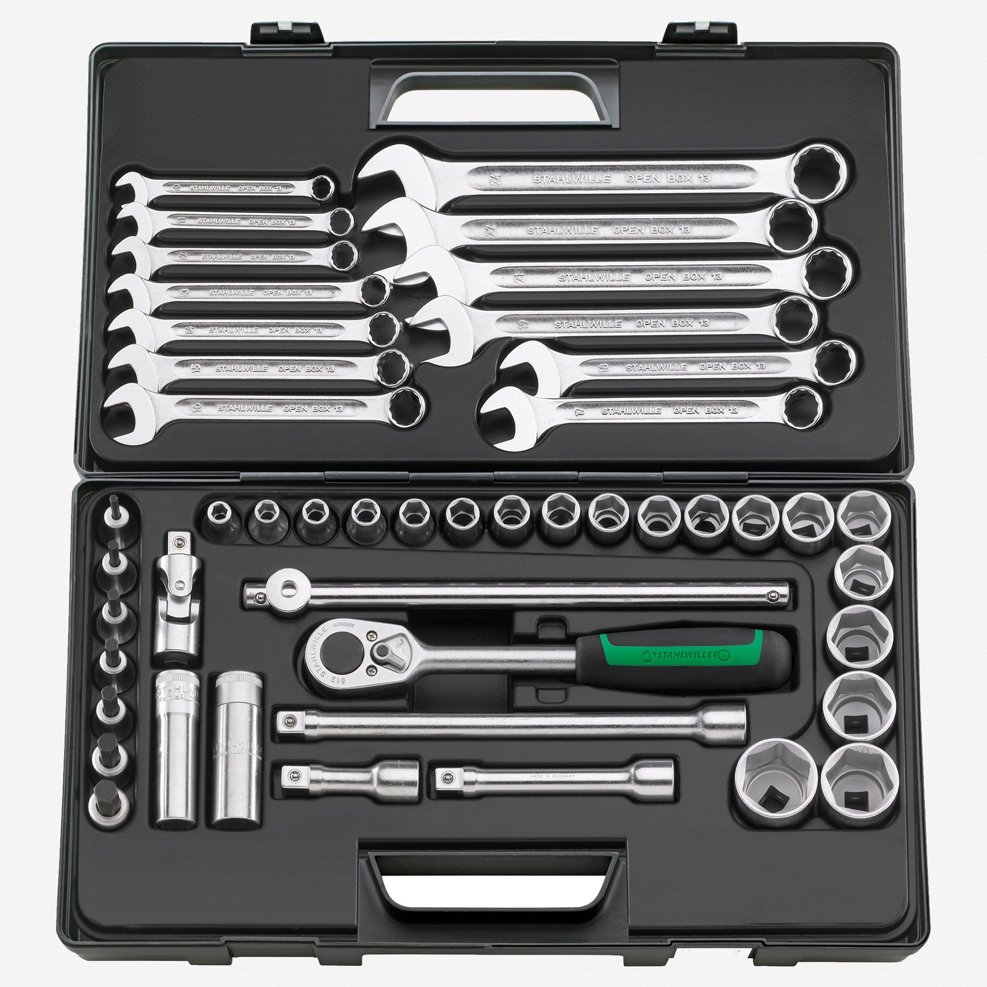 Stahlwille 876 Socket and Wrench Set, 1/2" Drive, Metric, 8 - 34 mm, 6-Point, 47 Pieces