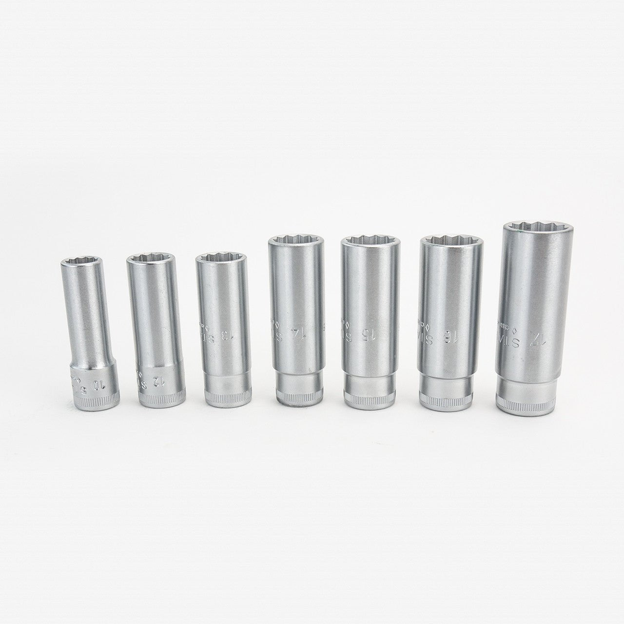 Stahlwille Deep Socket Set, 3/8" Drive, Metric, 10 - 17mm