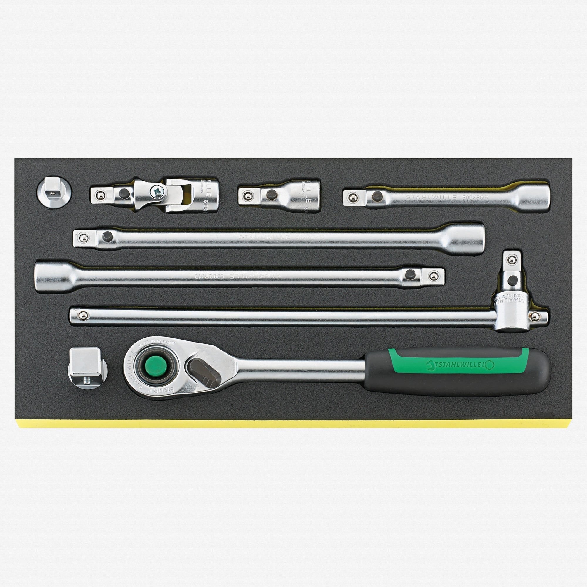 Stahlwille TCS 512/9 QR 1/2" Ratchet Set with Accessories, 9 Pieces