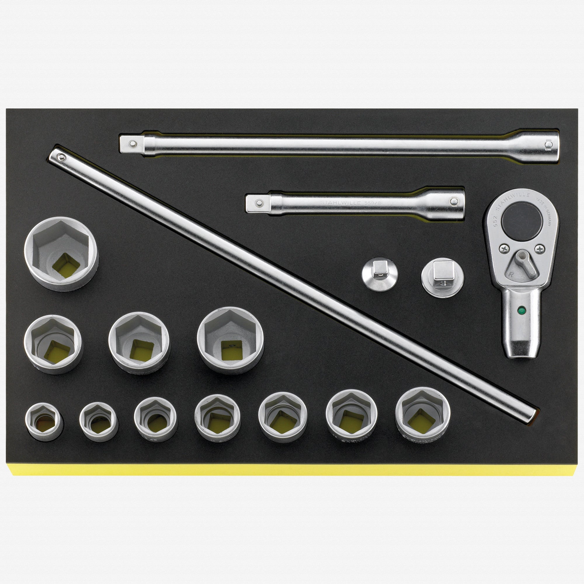 Stahlwille TCS 55/11/6 3/4" Metric Socket Set in TCS Inlay, 17 Pieces