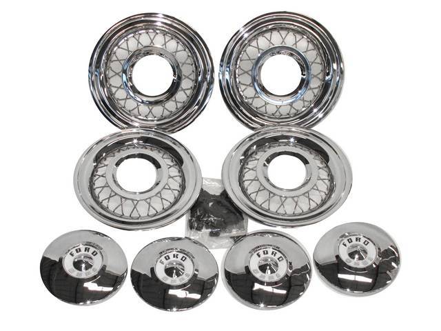 WIRE WHEEL COVER KIT, WHITE CENTER