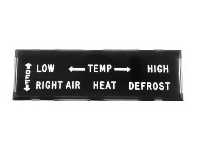Heater Control Face Plate