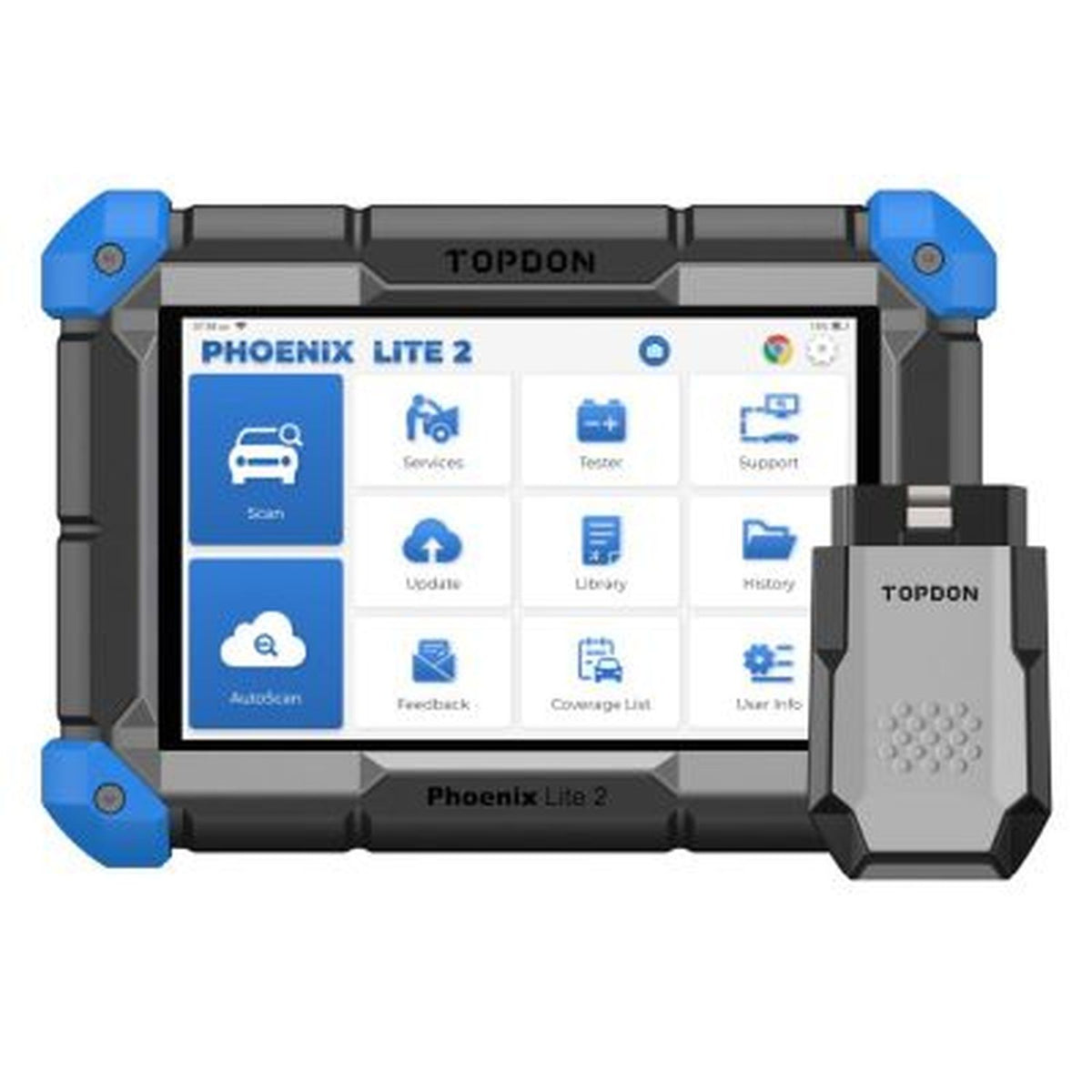 Topdon PXLITE2 Phoenix Lite 2 8" OE-Level Scan Tool with Service Functions and Bluetooth Battery