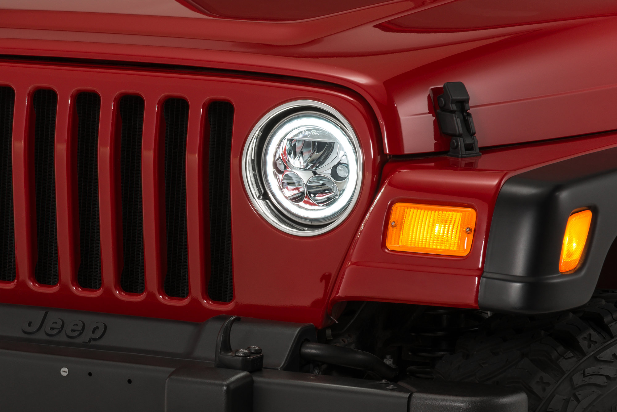Vision X Vortex Round 7" LED Headlamp Kit with Halo Ring for 76-86 Jeep CJ and 97-06 Wrangler TJ