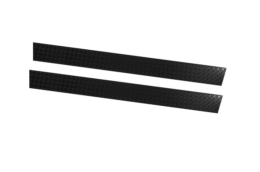 Warrior Products 913UXPC Sideplates in Black Diamond Plate with Underlip & without Cutout for 76-86 Jeep CJ-7