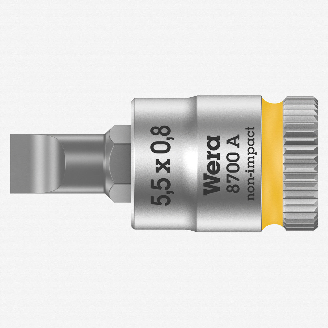 Wera 003320 8700 A FL Zyklop Bit Socket with 1/4" Drive, FL 0.8 x 5.5 x 28 mm