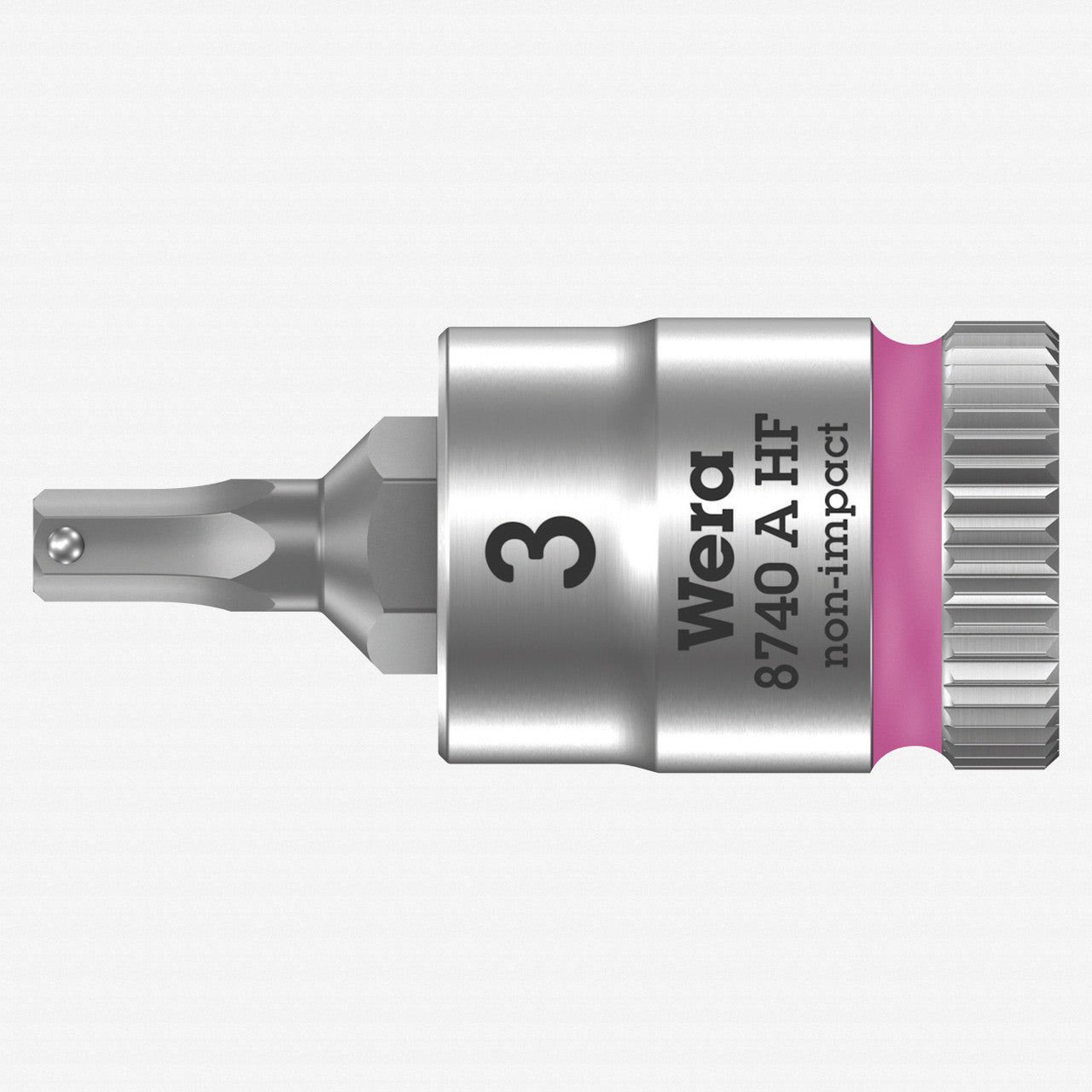 Wera 003332 8740 A Zyklop Bit Socket with 1/4" Drive with Holding Function , 3.0 x 28 mm