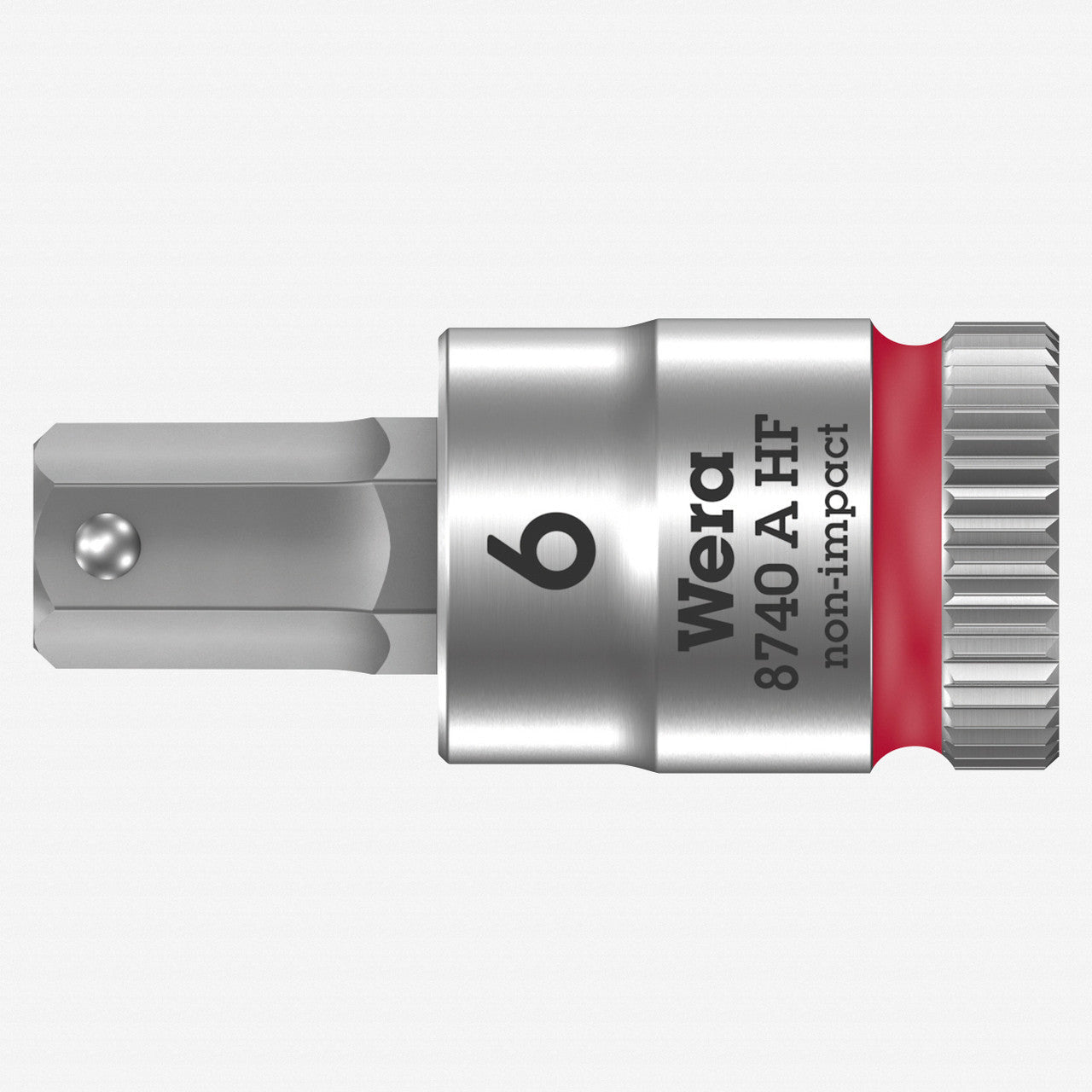 Wera 003337 8740 A Zyklop Bit Socket with 1/4" Drive with Holding Function , 6.0 x 28 mm