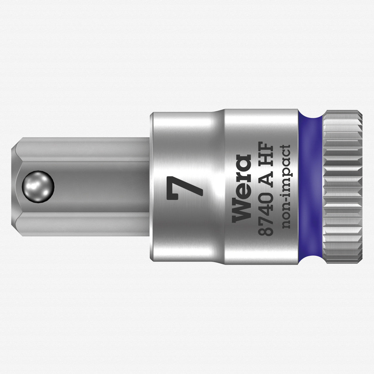 Wera 003341 8740 A Zyklop Bit Socket with 1/4" Drive with Holding Function , 7.0 x 28 mm