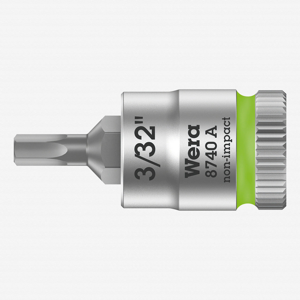 Wera 003381 8740 A 1/4" Drive Zyklop Hex-Plus Bit Socket, 3/32"