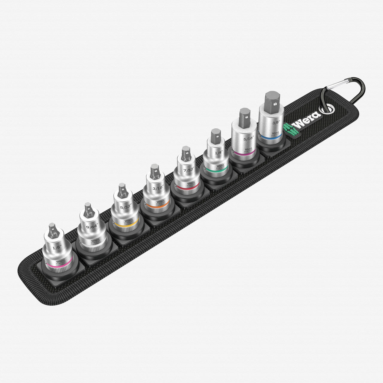 Wera 003974 Belt 1 Zyklop 3/8" Drive In-Hex-Plus Bit Socket Set with Holding Function - Imperial