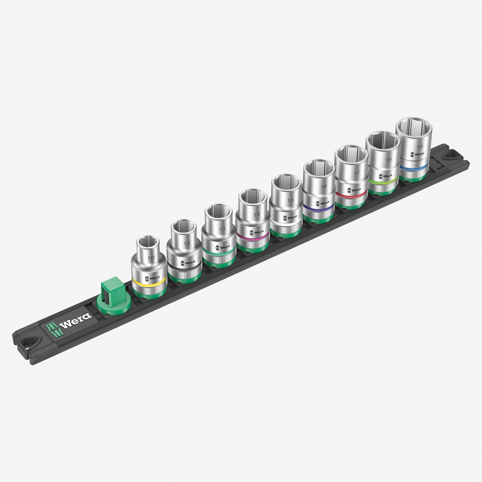 Wera 005460 Metric 1/2" Drive Zyklop Socket Set with Magnetic Holder, 9 Pieces