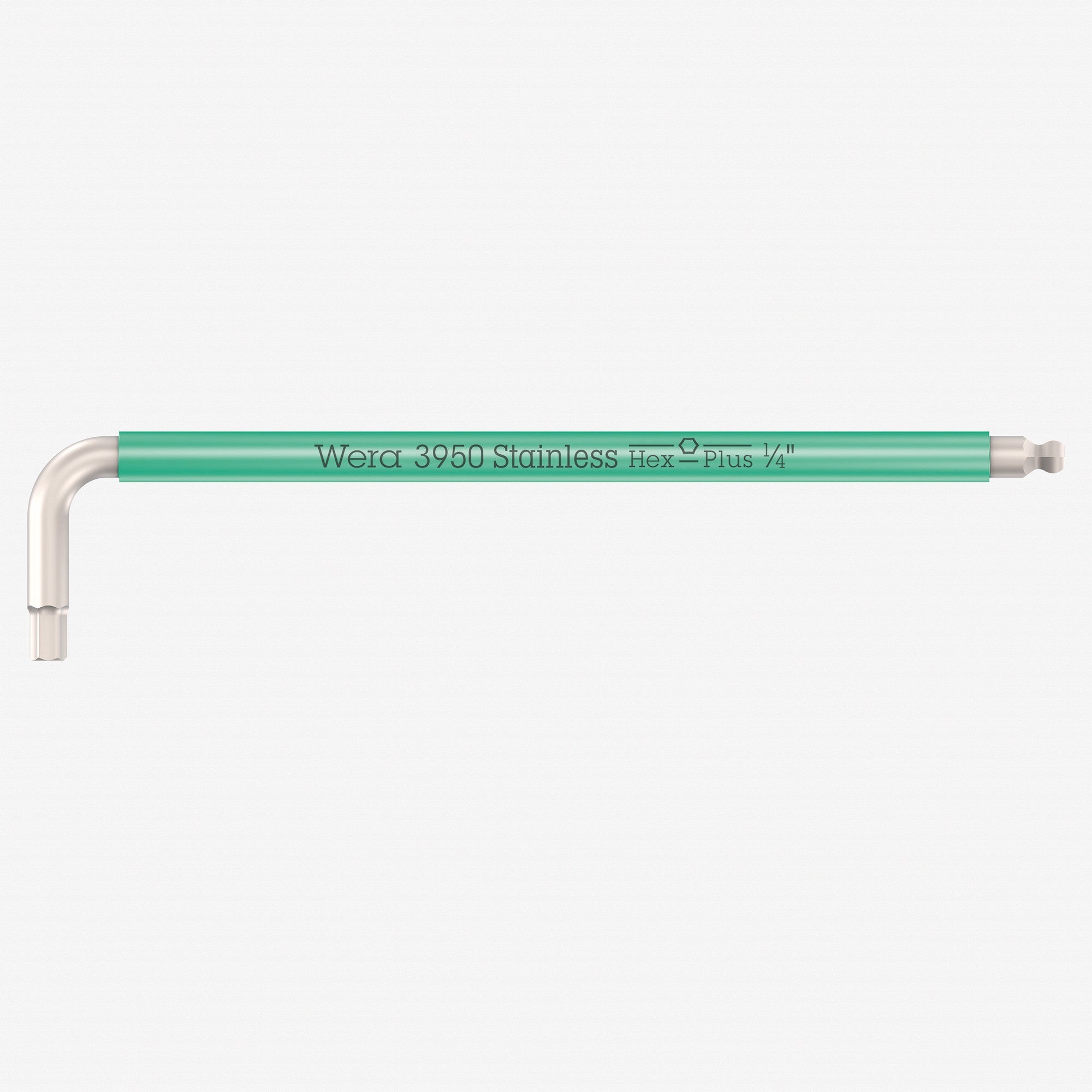 Wera 022856 Multicolor Hex-Plus Stainless L-key with Ball End, 1/4" x 185mm (Turquoise)