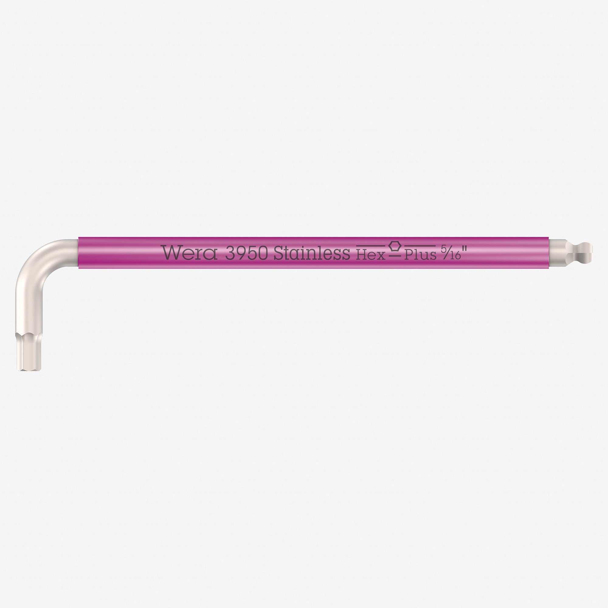 Wera 022857 Multicolor Hex-Plus Stainless L-key with Ball End, 5/16" x 195mm (Pink)