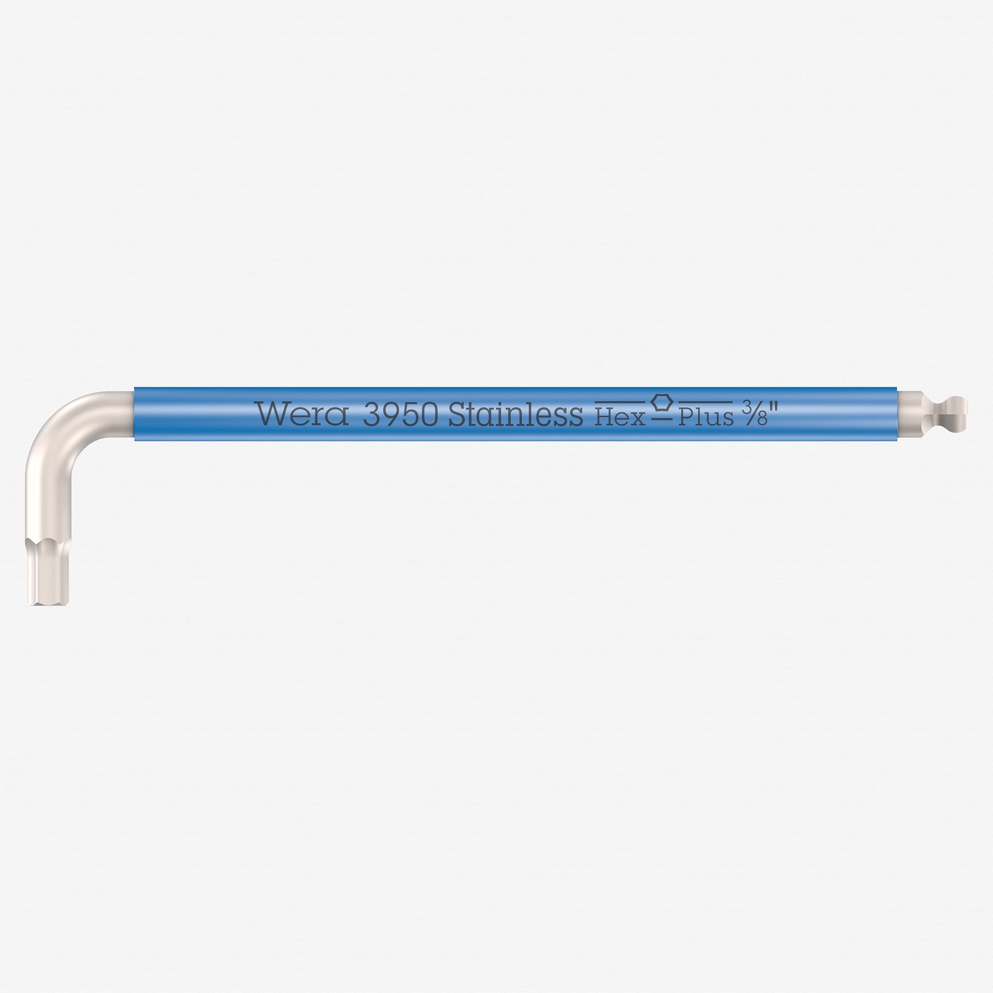 Wera 022858 Multicolor Hex-Plus Stainless L-key with Ball End, 3/8" x 224mm (Blue)
