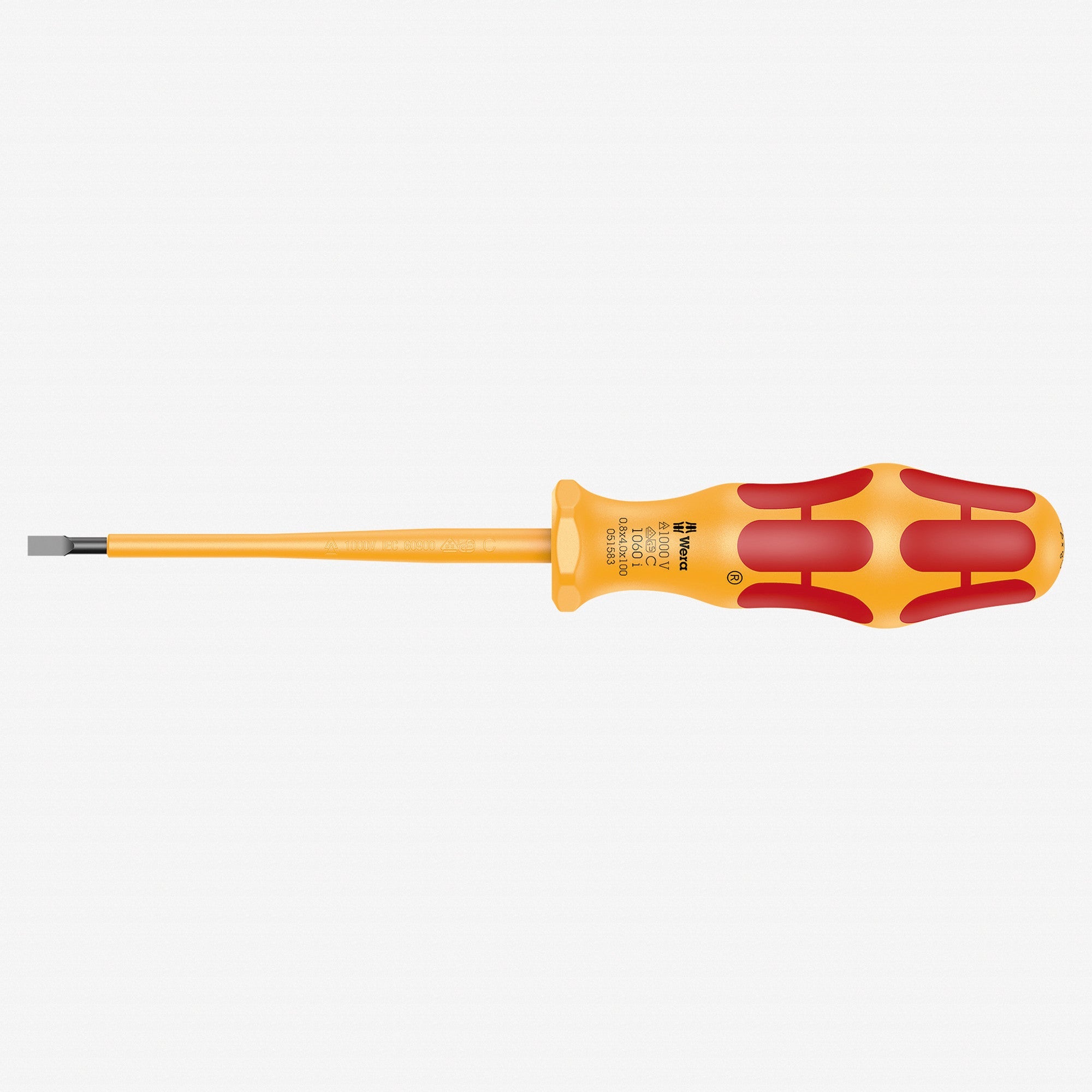 Wera 051583 Kraftform VDE Slotted Screwdriver, 4.0 x 100mm