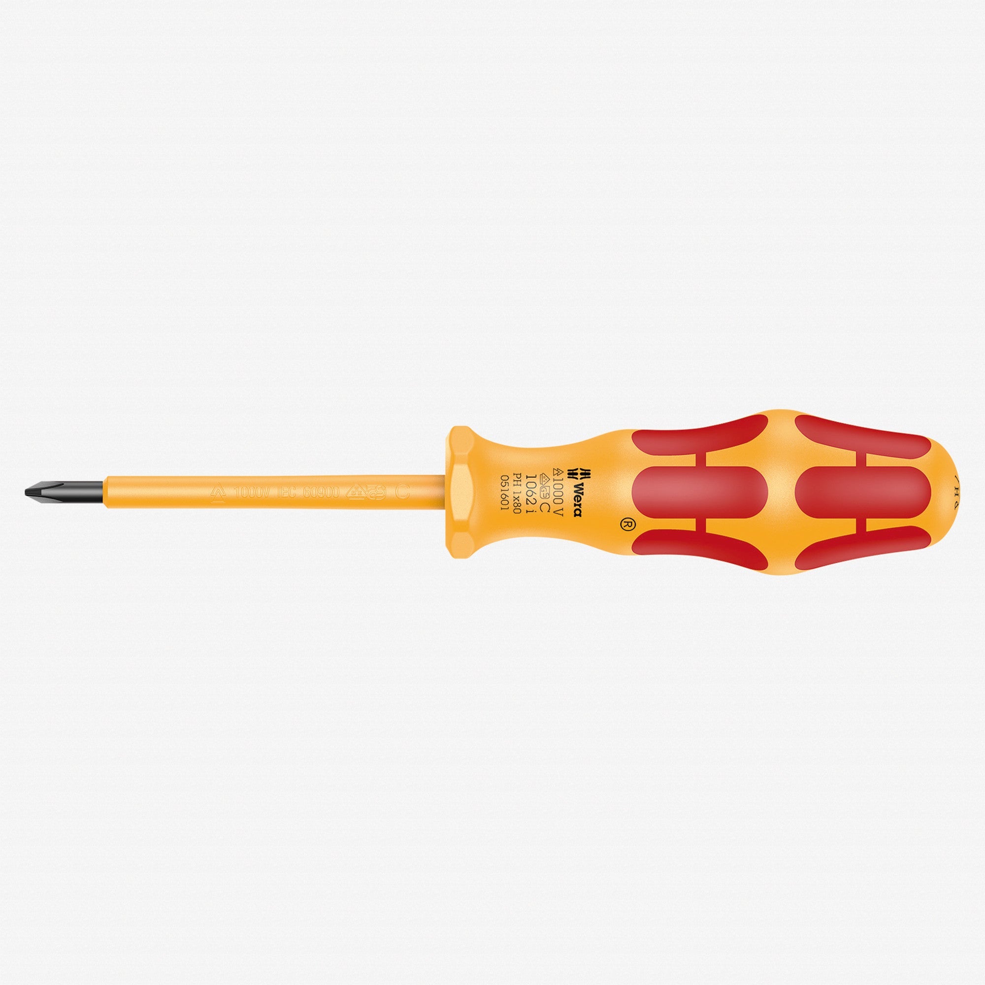 Wera 051601 Kraftform VDE Phillips Screwdriver, #1 x 80mm