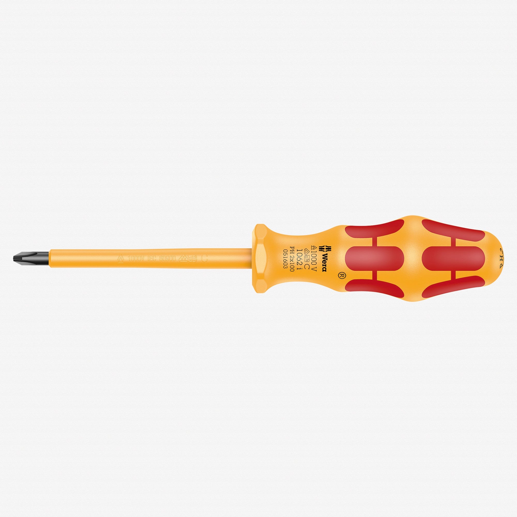 Wera 051603 Kraftform VDE Phillips Screwdriver, #2 x 100mm