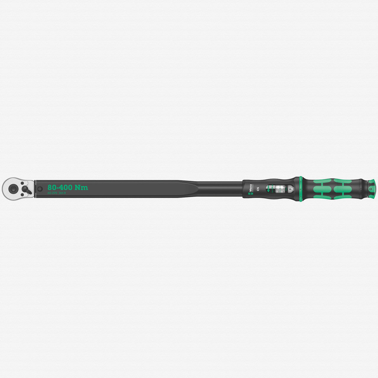 Wera 075624 Click-Torque C 5 Torque Wrench 1/2" Drive with Reversible Ratchet, 80-400 Nm