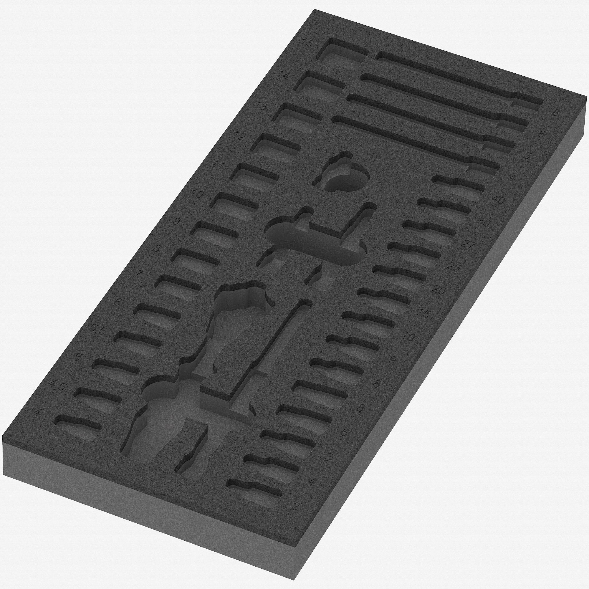 Wera 137320 Foam Insert 8000 A Zyklop 1/4" Ratchet Set 1, Empty