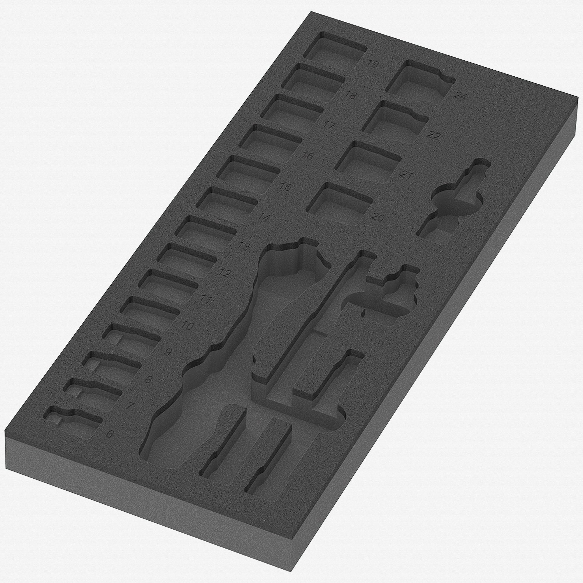Wera 137321 Foam insert 8000 B Zyklop 3/8" Ratchet Set 1, Empty