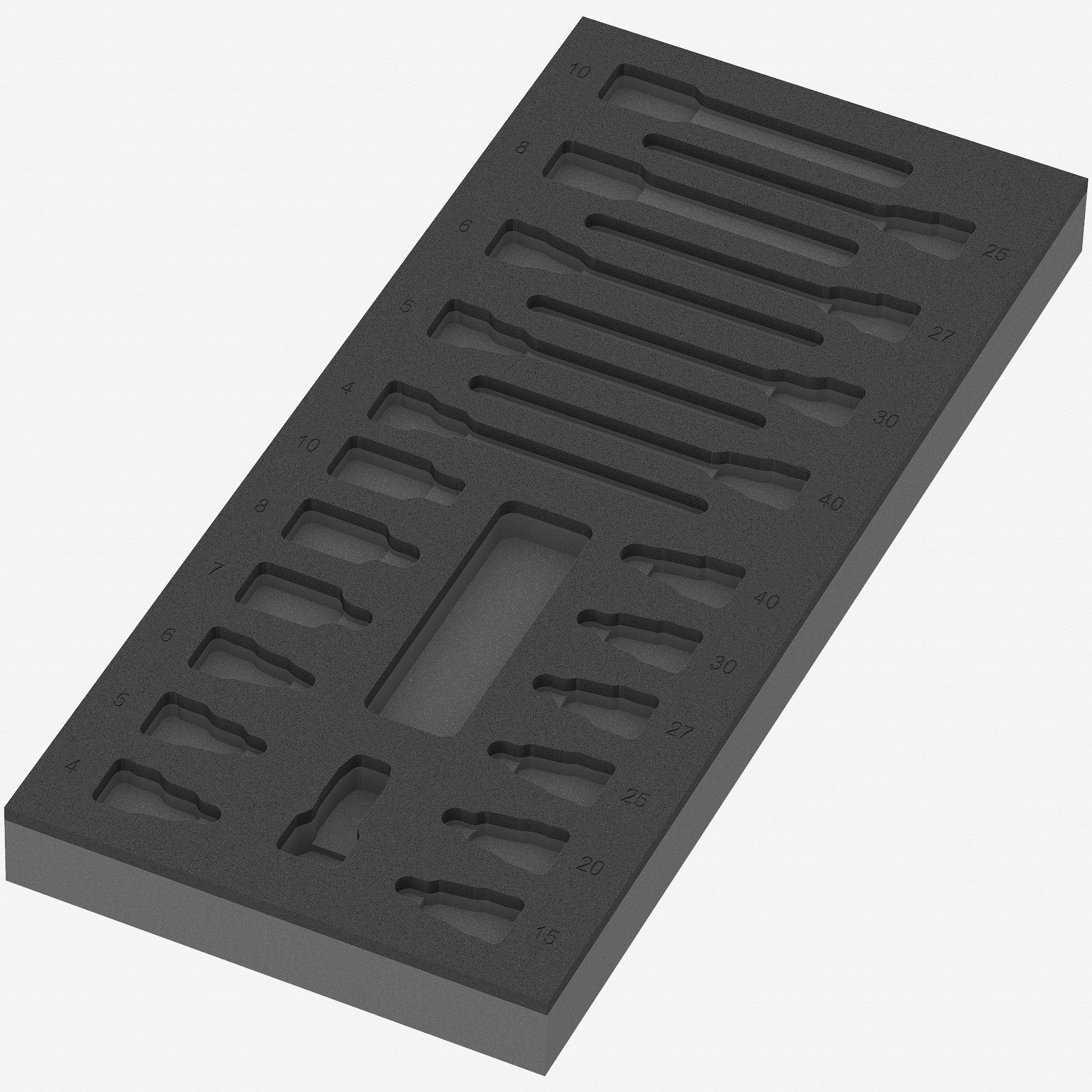 Wera 137323 Foam Insert Zyklop B 3/8" Bit Socket Set 1, Empty
