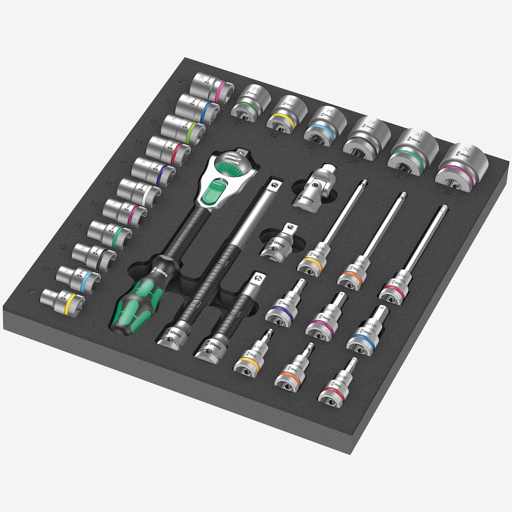 Wera 150112 Foam Insert 8000 C Zyklop 1/2" Ratchet Set 1, 31 Pieces